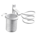 Support mural en aluminium doré pour sèche-cheveux, avec gobelet (argent), avec gobelet (or), avec double gobelet, avec porte-brosses à dents