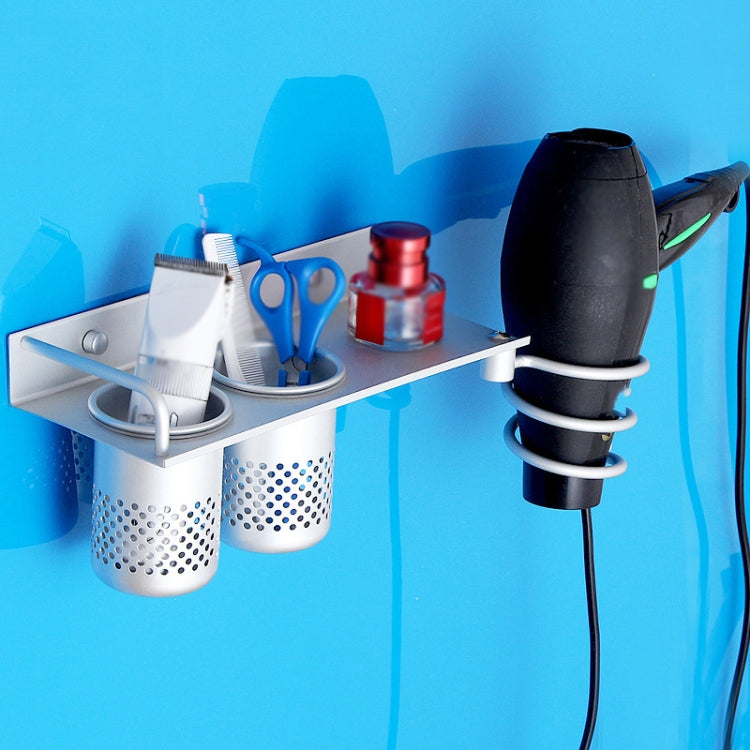 Support mural en aluminium doré pour sèche-cheveux, avec gobelet (argent), avec gobelet (or), avec double gobelet, avec porte-brosses à dents