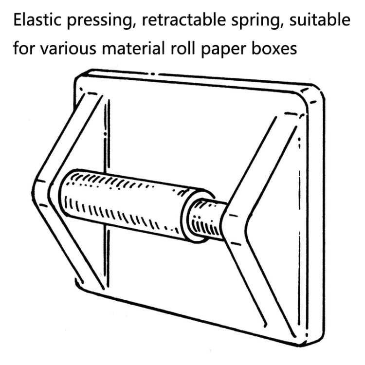 Boîte à mouchoirs en plastique, arbre rétractable, ressort, arbre de papier en rouleau rétractable, style : noir, étirement chromé, étirage de fil de nickel, noir