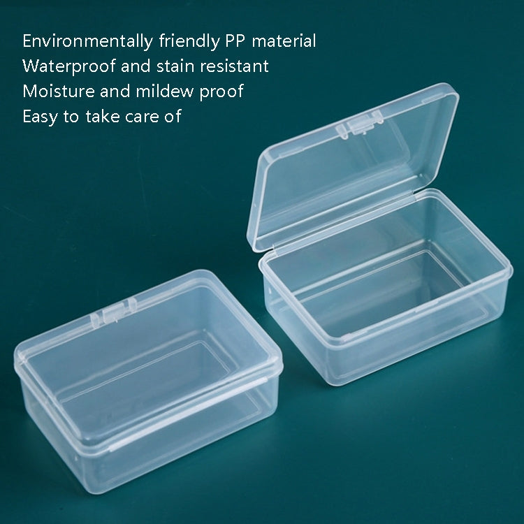 20 boîtes rectangulaires en plastique transparent avec couvercle en PP, 20 boîtes rectangulaires