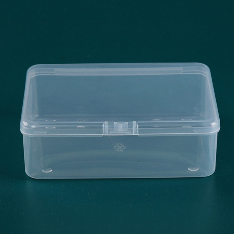 Boîte de rangement en plastique PP rectangulaire transparente avec couvercle à charnière pour pièces et outils de quincaillerie, 6 pièces