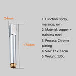 Pommeau de douche à main sous pression en laiton et acier inoxydable, carré, rond