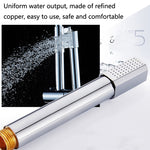 Pommeau de douche à main sous pression en laiton et acier inoxydable, carré, rond