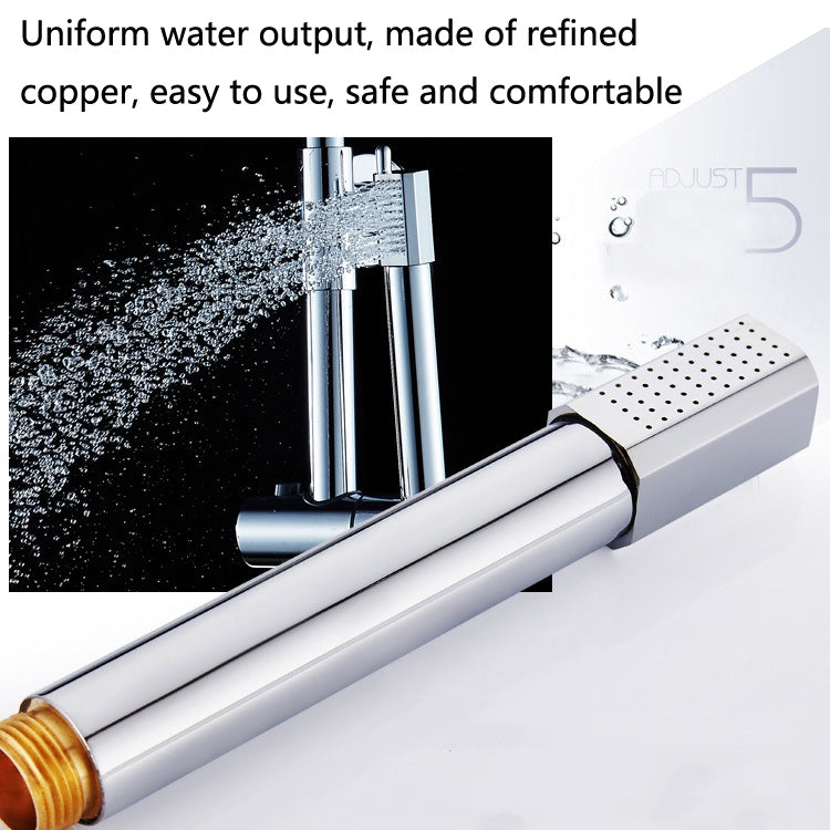 Pommeau de douche à main sous pression en laiton et acier inoxydable, carré, rond
