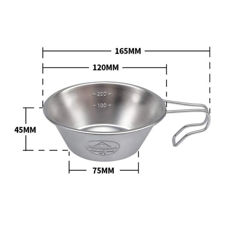 Campingmoon S220 Bol Portable Extérieur Épaissi en Acier Inoxydable Camping Couverts Polyvalents