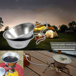 Campingmoon S220 Bol Portable Extérieur Épaissi en Acier Inoxydable Camping Couverts Polyvalents