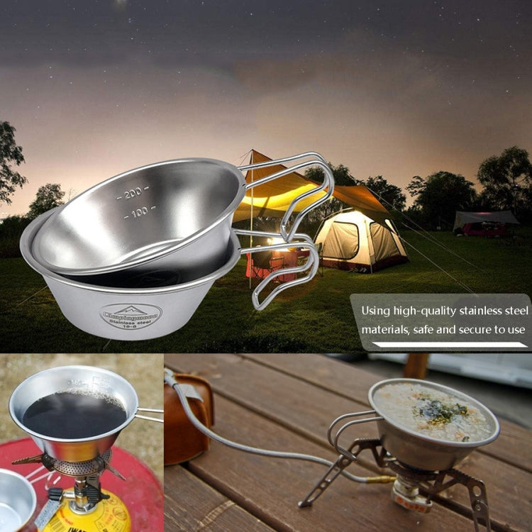 Campingmoon S220 Bol Portable Extérieur Épaissi en Acier Inoxydable Camping Couverts Polyvalents