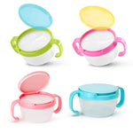 Bol à collations pour bébé, vaisselle anti-renversement pour enfants, rotation 360°, assiette solide pour bébé, ustensiles d'alimentation pour bébé