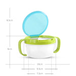 Bol à collations pour bébé, vaisselle anti-renversement pour enfants, rotation 360°, assiette solide pour bébé, ustensiles d'alimentation pour bébé