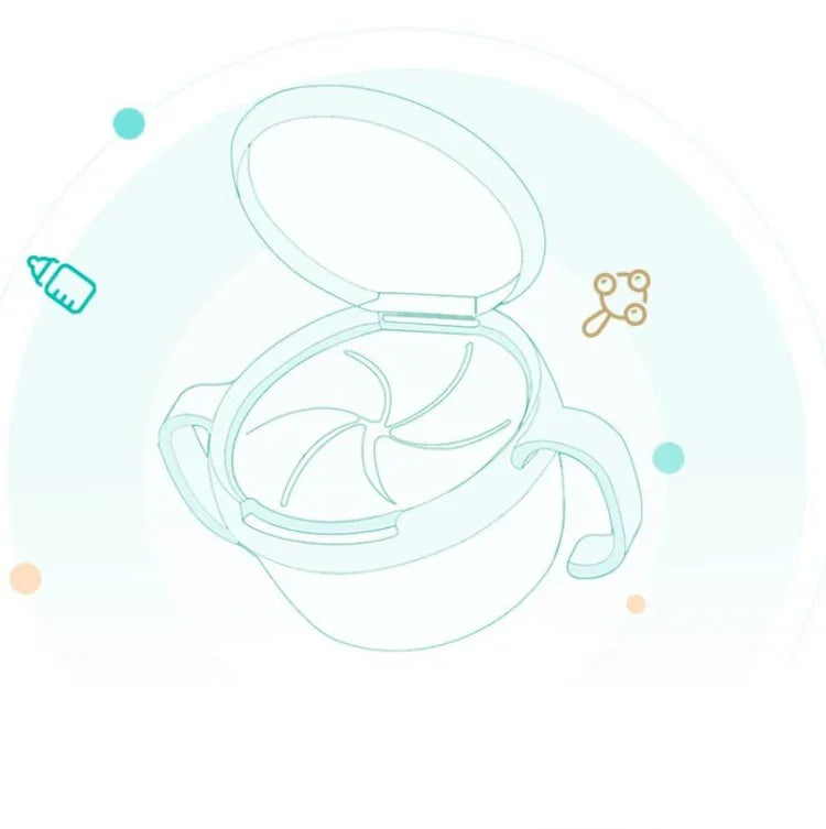 Bol à collations pour bébé, vaisselle anti-renversement pour enfants, rotation 360°, assiette solide pour bébé, ustensiles d'alimentation pour bébé