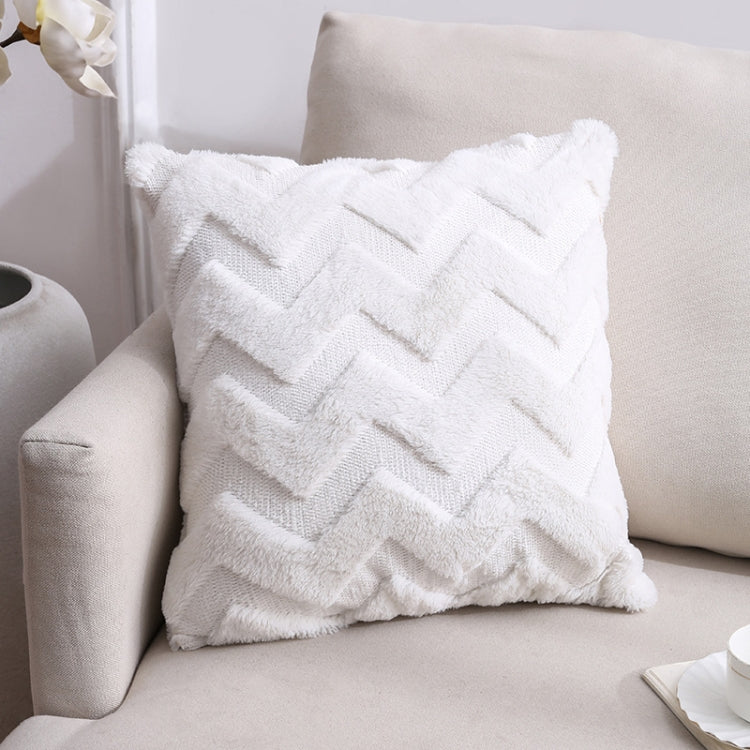 Housse de coussin en peluche double face pour canapé, 45x45cm sans noyau, 45x45cm housse + noyau