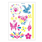 10 autocollants de tatouage de bras de fleur fluorescente autocollants de visage autocollants de tatouage de plume imperméables, DKCS010, DKCS017, DKCS019, DKCS022, DKCS025, DKCS028, DKCS032, DKCS033, DKCS034, DKCS036, DKCS037, DKCS042