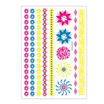 10 autocollants de tatouage de bras de fleur fluorescente autocollants de visage autocollants de tatouage de plume imperméables, DKCS010, DKCS017, DKCS019, DKCS022, DKCS025, DKCS028, DKCS032, DKCS033, DKCS034, DKCS036, DKCS037, DKCS042