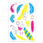 10 autocollants de tatouage de bras de fleur fluorescente autocollants de visage autocollants de tatouage de plume imperméables, DKCS010, DKCS017, DKCS019, DKCS022, DKCS025, DKCS028, DKCS032, DKCS033, DKCS034, DKCS036, DKCS037, DKCS042