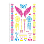 10 autocollants de tatouage de bras de fleur fluorescente autocollants de visage autocollants de tatouage de plume imperméables, DKCS010, DKCS017, DKCS019, DKCS022, DKCS025, DKCS028, DKCS032, DKCS033, DKCS034, DKCS036, DKCS037, DKCS042
