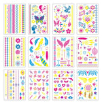 10 autocollants de tatouage de bras de fleur fluorescente autocollants de visage autocollants de tatouage de plume imperméables, DKCS010, DKCS017, DKCS019, DKCS022, DKCS025, DKCS028, DKCS032, DKCS033, DKCS034, DKCS036, DKCS037, DKCS042