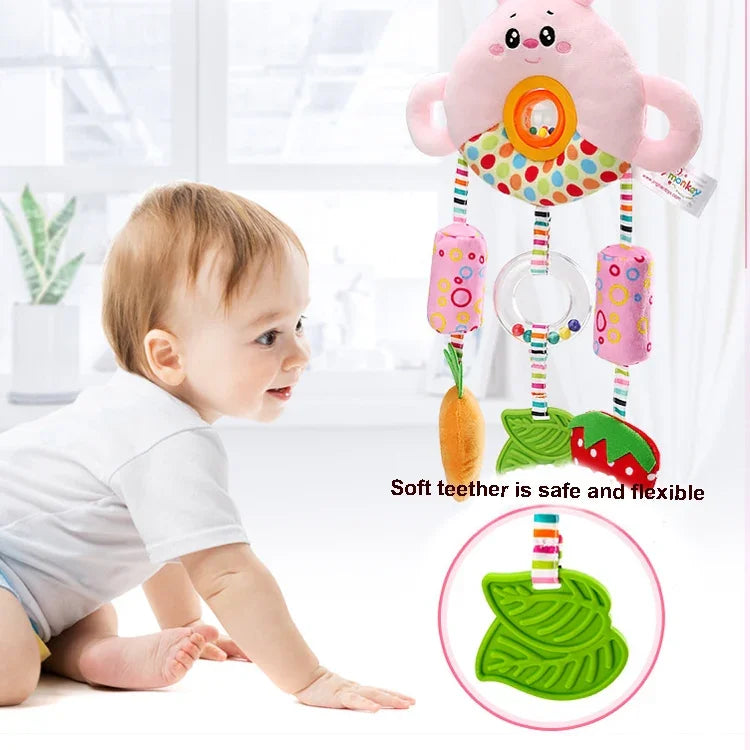 Jouet de Poussette 0-1 An Lit Suspendu Perle Tournante Poupée Clochette de Lit Bébé Hochet en Peluche, H168190-3A Ours, H168190-3B Lapin