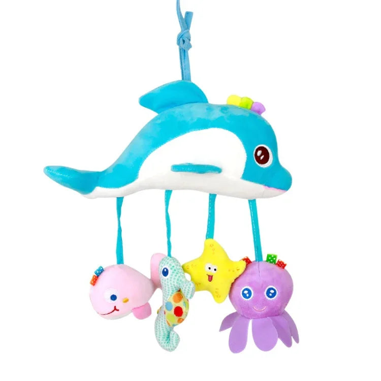 Jouets de bébé 0-1 an, clochettes d'animaux pour lit, jouets en peluche apaisants, hochets de bébé, à suspendre à la poussette, A barre transversale - Cerf, B barre transversale - Dauphins, C barre transversale - Oiseaux
