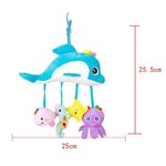 Jouets de bébé 0-1 an, clochettes d'animaux pour lit, jouets en peluche apaisants, hochets de bébé, à suspendre à la poussette, A barre transversale - Cerf, B barre transversale - Dauphins, C barre transversale - Oiseaux