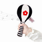 TOLOLO 1 paire de jouets éducatifs pour bébé Entraînement visuel précoce, hochet haltère en sable noir et blanc pour nouveau-né, T168263-2