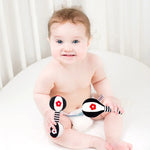 TOLOLO 1 paire de jouets éducatifs pour bébé Entraînement visuel précoce, hochet haltère en sable noir et blanc pour nouveau-né, T168263-2