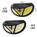 TG-TY074 Lampe Murale Solaire à Induction Corporelle pour Jardin, Couloir Extérieur, Spécifications : 118 SMD, 117 COB