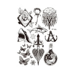 10 autocollants de tatouage éphémère pour adultes, motif animal ou fleur, fluorescent, phosphorescent, résistant à l'eau, couleurs changeantes, BY-001, BY-002, BY-003, BY-004, BY-005, BY-006, BY-007, BY-008