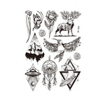 10 autocollants de tatouage éphémère pour adultes, motif animal ou fleur, fluorescent, phosphorescent, résistant à l'eau, couleurs changeantes, BY-001, BY-002, BY-003, BY-004, BY-005, BY-006, BY-007, BY-008
