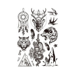 10 autocollants de tatouage éphémère pour adultes, motif animal ou fleur, fluorescent, phosphorescent, résistant à l'eau, couleurs changeantes, BY-001, BY-002, BY-003, BY-004, BY-005, BY-006, BY-007, BY-008