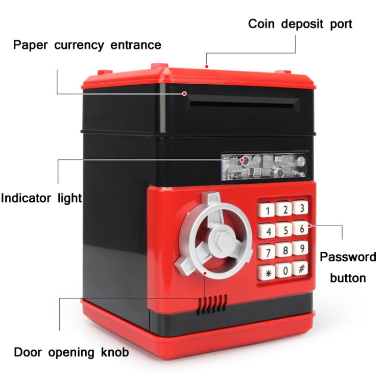 Tirelire Coffre-fort Mot de passe Enfants Jouet Distributeur Automatique de Billets, Noir Rouge, Blanc Bleu, Blanc Rose, Panda, Noir Rougeâtre, Vert, Rouge&Noir