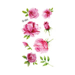 50 autocollants de tatouage littéraires petites fleurs fraîches Rose imperméable et durable pour le bras, Q-001, Q-002, Q-003, Q-012, Q-016, Q-017, Q-019, Q-022, Q-025, Q-029, Q-031, Q-032