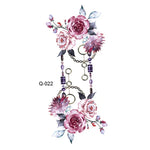 50 autocollants de tatouage littéraires petites fleurs fraîches Rose imperméable et durable pour le bras, Q-001, Q-002, Q-003, Q-012, Q-016, Q-017, Q-019, Q-022, Q-025, Q-029, Q-031, Q-032