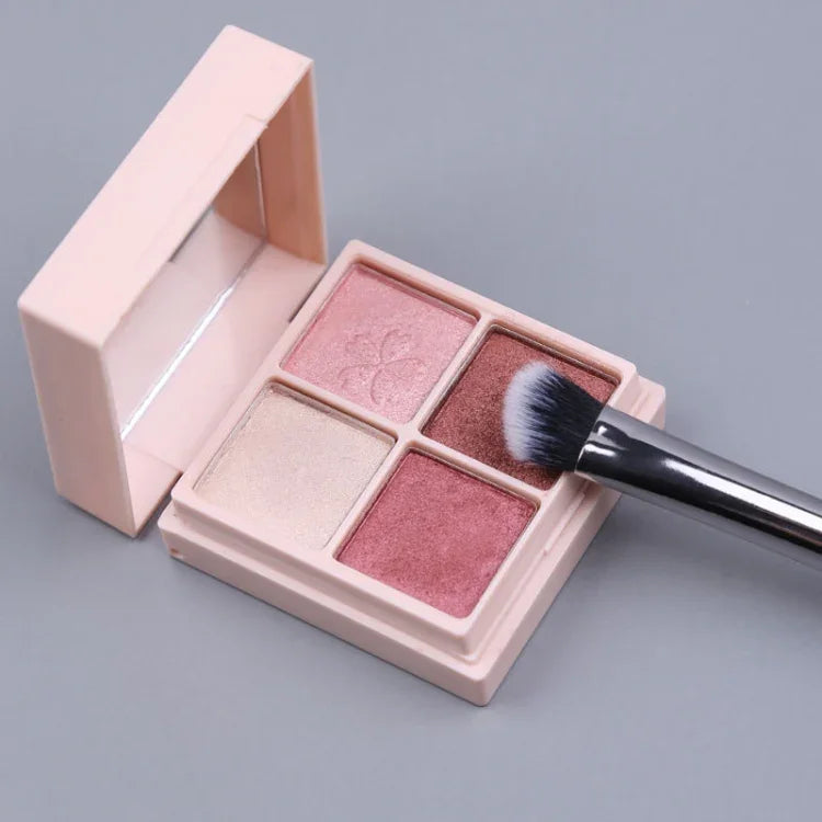 Lot de 4 pinceaux de maquillage galets noirs, pinceau fard à paupières, pinceau fond de teint, pinceau de maquillage portable, style : pinceau nu.