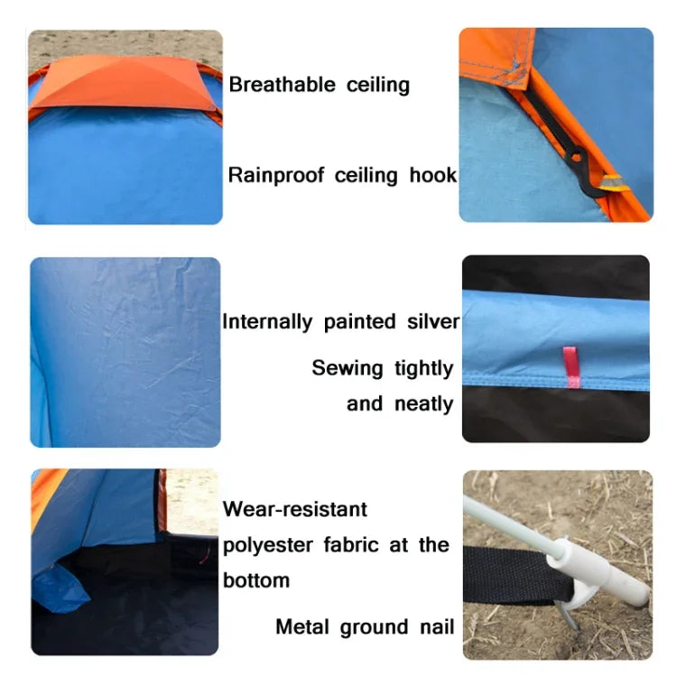 Tente automatique imperméable à la pluie et au soleil pour camping extérieur plage installation rapide, pour une personne, pour deux personnes, pour 3-4 personnes