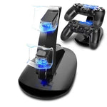 Station de charge LED double port USB pour manettes PS4/PS4 Pro/PS4 Slim, compatible Sony PlayStation 4 (PS4/PS4 Pro/PS4 Slim).