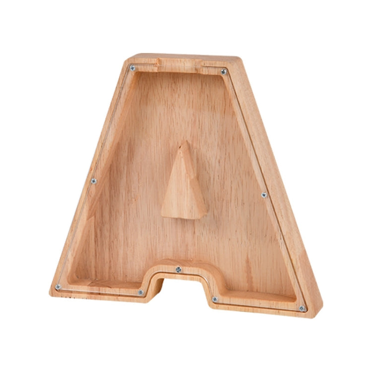 Tirelire en bois avec alphabet anglais, tirelire transparente en acrylique