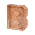 Tirelire en bois avec alphabet anglais, tirelire transparente en acrylique