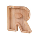 Tirelire en bois avec alphabet anglais, tirelire transparente en acrylique