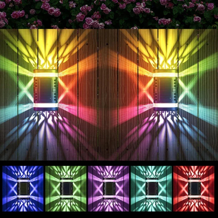 HP-2106 80LM 2 LED Capteur de lumière automatique solaire extérieur Applique murale LED de jardin, Lumière blanche, Lumière chaude, Lumière colorée