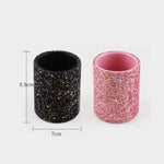ZOREYA Boîte de rangement pour outils de maquillage, rangement de pinceaux de maquillage anti-poussière, rose, noir