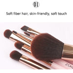 ZOREYA ZS744 Lot de 7 pinceaux de maquillage Outils de beauté Pinceau, Rose + Pochette, Noir + Pochette, Rose + Boîte en fer, Noir + Boîte en fer