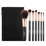 ZOREYA ZS744 Lot de 7 pinceaux de maquillage Outils de beauté Pinceau, Rose + Pochette, Noir + Pochette, Rose + Boîte en fer, Noir + Boîte en fer
