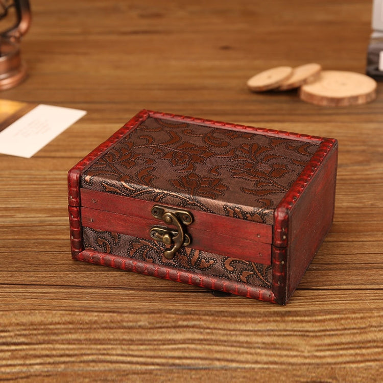 Wooden Vintage Jewelry Box Sorage And Shooting Props, 14.5x11.5x6.5cm