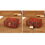 Boîte à Bijoux Double Ceinture en Bois Antique, Spécification :, Boucle Originale, Avec Verrouillage par Mot de Passe