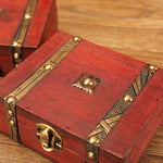 Boîte à Bijoux Double Ceinture en Bois Antique, Spécification :, Boucle Originale, Avec Verrouillage par Mot de Passe