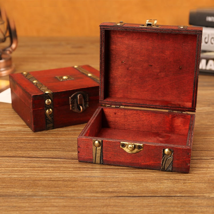 Boîte à Bijoux Double Ceinture en Bois Antique, Spécification :, Boucle Originale, Avec Verrouillage par Mot de Passe