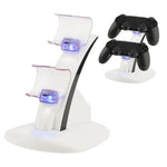 Support de charge double pour manettes IPLAY avec micro-USB et poignée, compatible PS4 et Xbox One. Compatible avec les manettes PS4 et Xbox One.