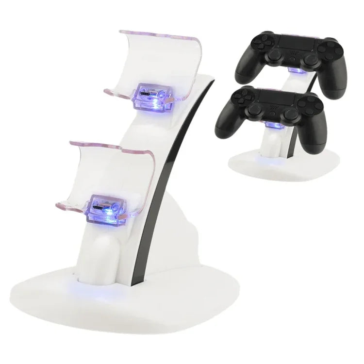 Support de charge double pour manettes IPLAY avec micro-USB et poignée, compatible PS4 et Xbox One. Compatible avec les manettes PS4 et Xbox One.
