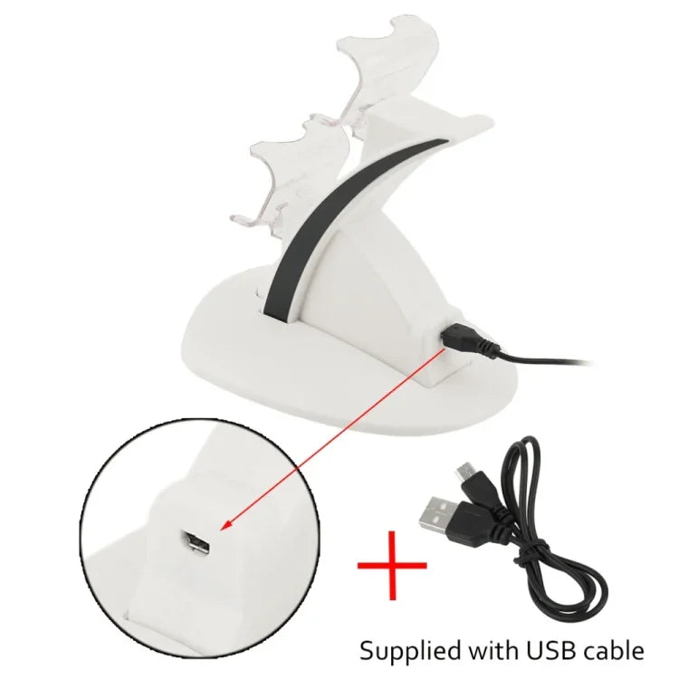 Support de charge double pour manettes IPLAY avec micro-USB et poignée, compatible PS4 et Xbox One. Compatible avec les manettes PS4 et Xbox One.