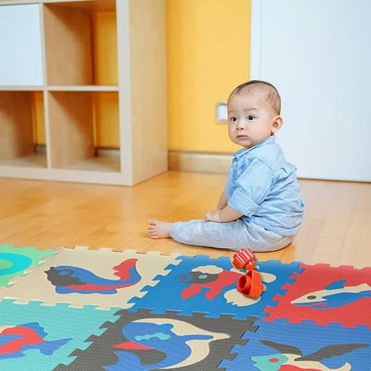 Ensemble de 9 tapis en mousse EVA marine modulables pour enfants, jouets éducatifs puzzle antidérapants et anti-chute pour ramper